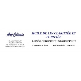 Huile de lin clarifiée et purifiée