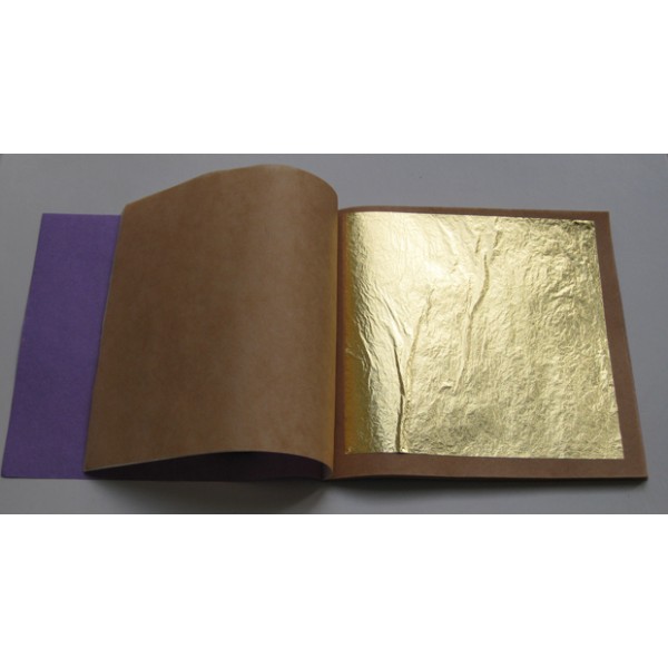 Feuille d'or alimentaire 23 carats 80 x 80 mm x 25