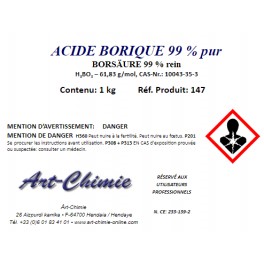 Acide borique pur (H3BO3) min. 99,0 % 