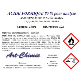 Acide formique très pur pour analyse (CH2O2) min. 85%