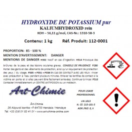 Hydroxyde de potassium pur (KOH) min. 85 % 