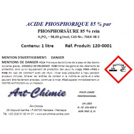 Acide phosphorique - pur (H3PO4) min. 85% - Phosphate d'Hydrogène