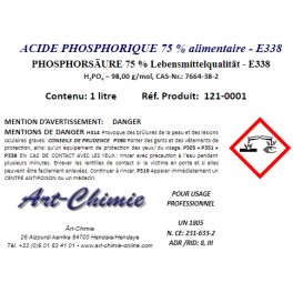 Acide phosphorique - (H3PO4) à 75 % - qualité alimentaire E338 