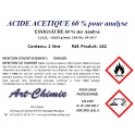 Acide acétique pour analyse (C2H4O2) min. 60 % - 1 litre - bouteille en HDPE