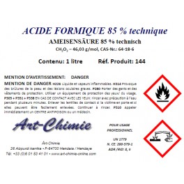 Acide formique technique (CH2O2) min. 85 %