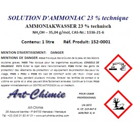 Solution aqueuse d'ammoniac technique (NH4OH) 23%