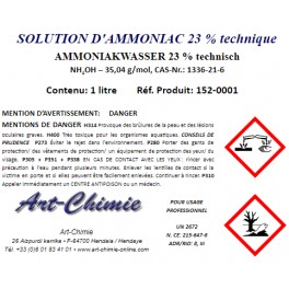 Solution aqueuse d'ammoniac technique (NH4OH) 23%