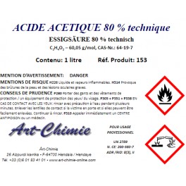 Acide acétique technique ( C2H4O2 ) 80%
