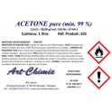 Acétone pure (C3H6O) min. 99% - 1 litre