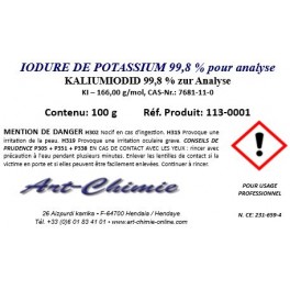 Iodure de potassium pour analyse (KI) min. 99,8 % 
